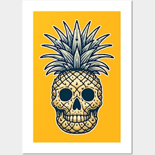 Skull Pineapple Posters and Art